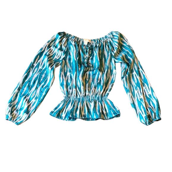 Michael Kors Top Striped Drop Waist Blouse - Picture 1 of 4